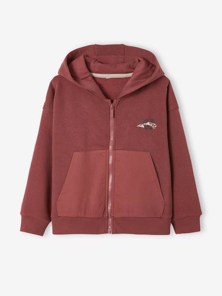 Sweat zippé à capuche garçon poches fantaisie Bordeaux 2 - vertbaudet enfant 