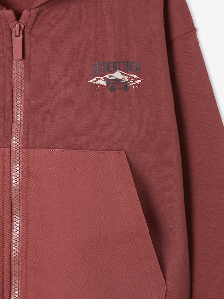 Sweat zippé à capuche garçon poches fantaisie Bordeaux 4 - vertbaudet enfant 