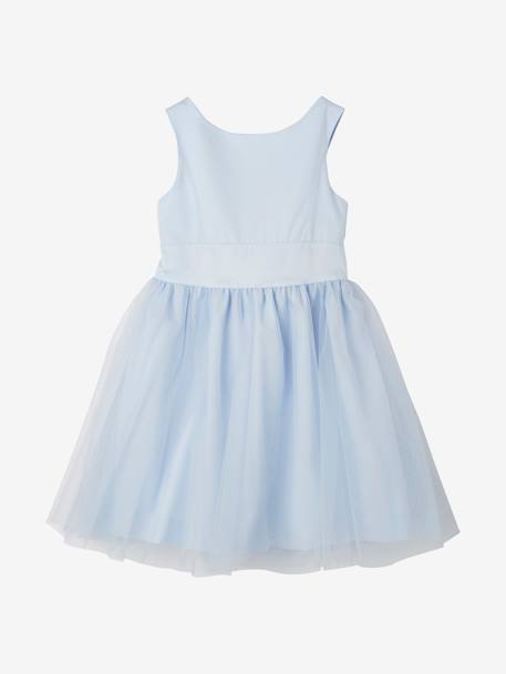 Fille-Robe de cérémonie fille en satin et tulle