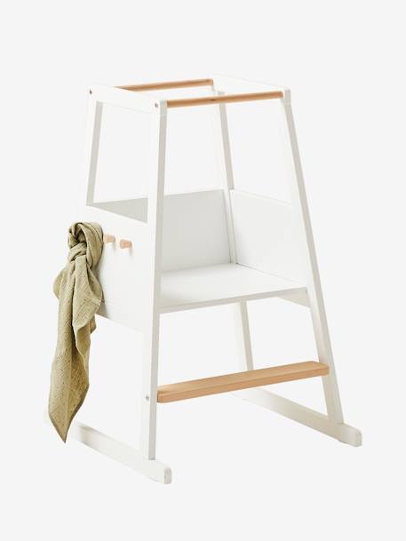 Tour d'Apprentissage - Escabeau stable pour enfant - Idéal comme aide de cuisine blanc/bois 1 - vertbaudet enfant 