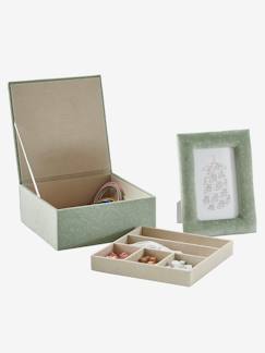 Linge de maison et décoration-Coffret cadeau cadre + boite à compartiments en velours