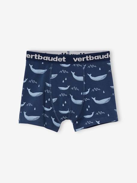 Lot de 5 boxers stretch garçon baleines Lot bleu 4 - vertbaudet enfant 