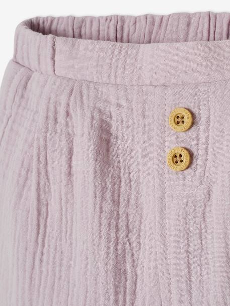 Brassière naissance en gaze de coton bébé écru+lilas 9 - vertbaudet enfant 