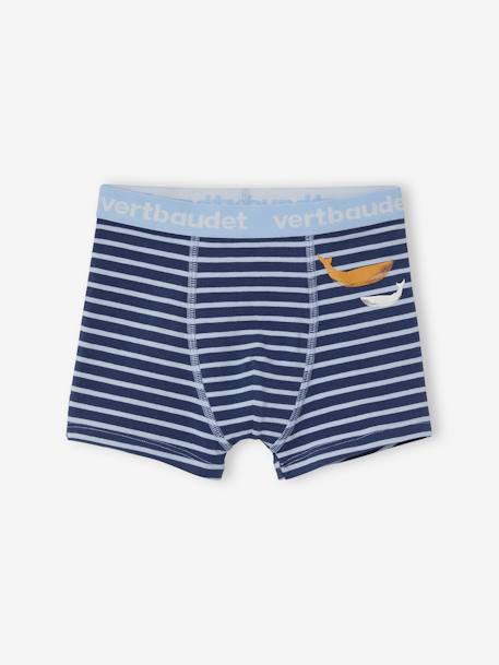 Lot de 5 boxers stretch garçon baleines Lot bleu 6 - vertbaudet enfant 