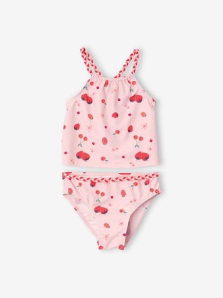 Maillot de bain deux pièces fillette rose fuchsia Haute Pression - Tailles  2 à 8 ans