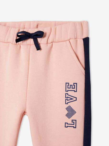 Pantalon de sport fille en molleton bandes côtés PRUNE - 19-2024 TCX+rose 8 - vertbaudet enfant 