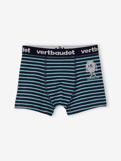 Lot de 7 boxers stretch garçon semainier monstres Lot ivoire rayé 8 - vertbaudet enfant 