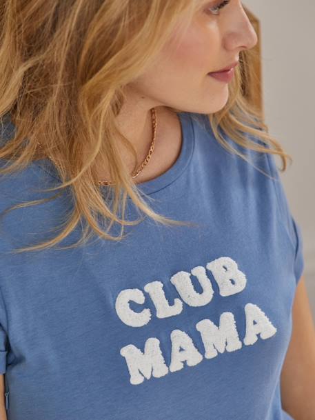 T-shirt à message grossesse et allaitement en coton bio personnalisable Bleu+Gris anthracite 6 - vertbaudet enfant 