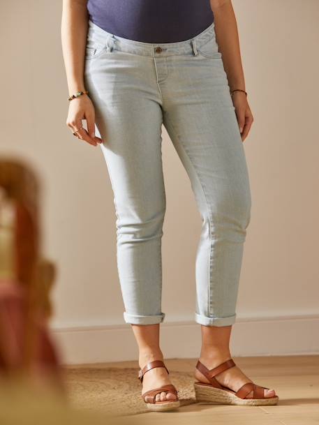 Jean droit 7/8ème de grossesse bandeau sans couture Bleach+Denim brut 4 - vertbaudet enfant 