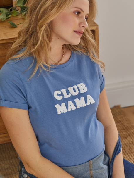 T-shirt à message grossesse et allaitement en coton bio personnalisable Bleu+Gris anthracite 11 - vertbaudet enfant 