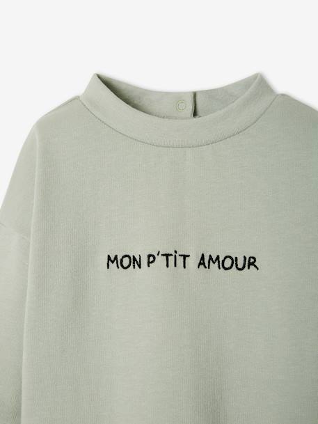 Sweat à message bébé personnalisable vert grisé 5 - vertbaudet enfant 