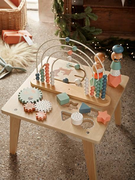 Table d'activités Arc-en-ciel en bois FSC® multicolore 2 - vertbaudet enfant 