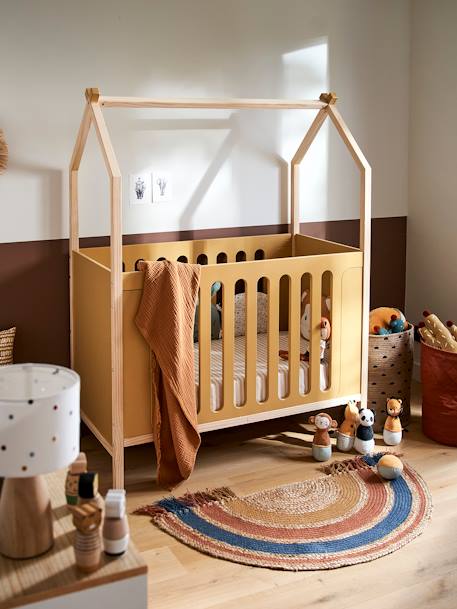 Lit bébé Cabane LIGNE COCONUT transformable en banquette blanc+Sable 9 - vertbaudet enfant 