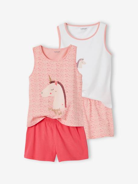 Lot de 2 pyjashorts fille Lot rose 1 - vertbaudet enfant 