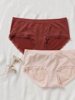 Vêtements de grossesse-Lingerie-Lot de 2 culottes de grossesse sans coutures en microfibre