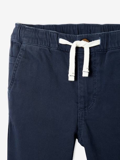 Pantalon esprit chino facile à enfiler garçon encre+VERT 7 - vertbaudet enfant 