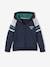 Sweat zippé à capuche sport garçon Bleu foncé 2 - vertbaudet enfant 