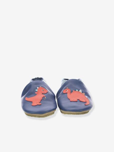 Chaussons cuir souple bébé Dino Time ROBEEZ© marine 6 - vertbaudet enfant 