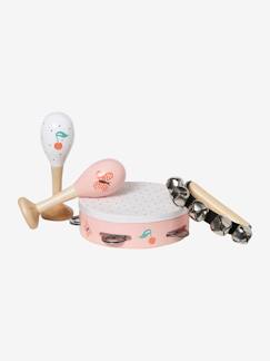 Jouet-Premier âge-Musique-Set 3 instruments : maracas, tambourin, grelots en bois FSC®