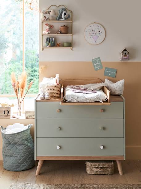 Commode avec poignées personnalisables LIGNE CONFETTI blanc+Vert 10 - vertbaudet enfant 