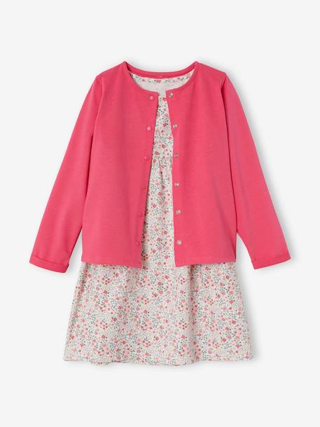 Fille-Ensemble-Ensemble robe + cardigan fille