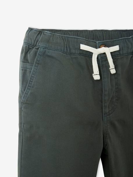 Pantalon esprit chino facile à enfiler garçon encre+VERT 14 - vertbaudet enfant 