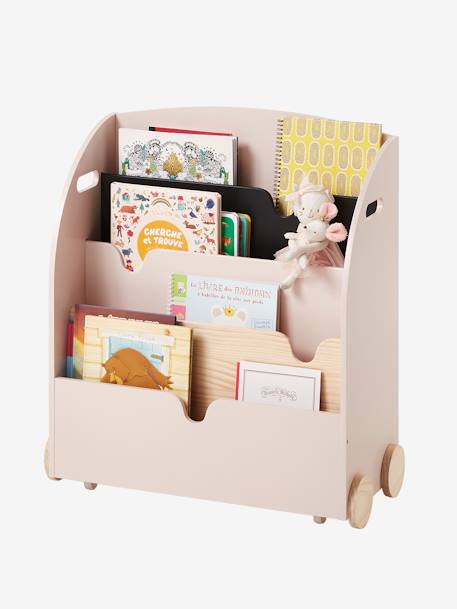 Etagère pour livres à roulettes LIGNE SCHOOL blanc+Rose+Vert 5 - vertbaudet enfant 