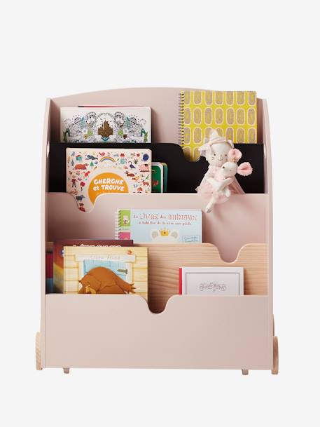 Etagère pour livres à roulettes LIGNE SCHOOL blanc+Rose+Vert 7 - vertbaudet enfant 