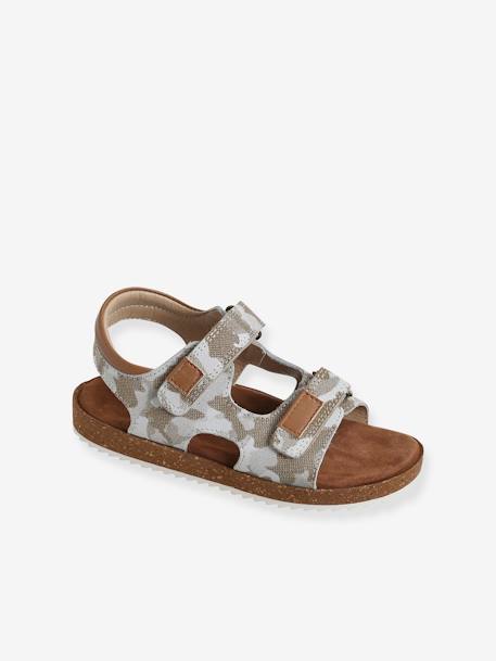 Sandales anatomiques cuir garçon gris camou+marine+taupe 1 - vertbaudet enfant 