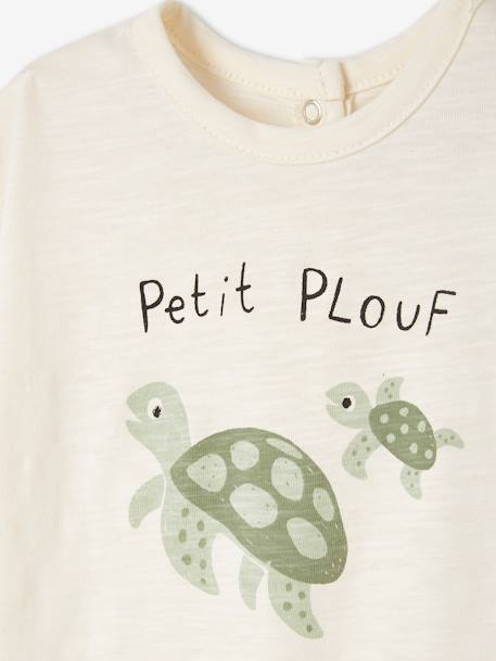 T-shirt bébé à motif en coton bio manches courtes beige+jaune pâle+vert d'eau 2 - vertbaudet enfant 