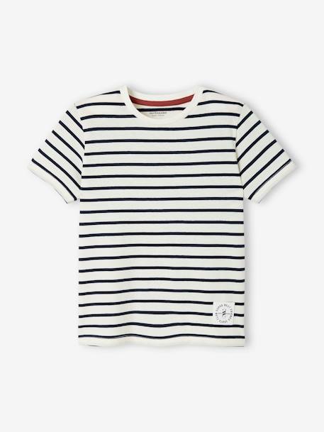 T-shirt rayé garçon manches courtes bleu azur+dark bleu indigo rayé+rayé jaune+rayé rouge+sauge rayé 5 - vertbaudet enfant 