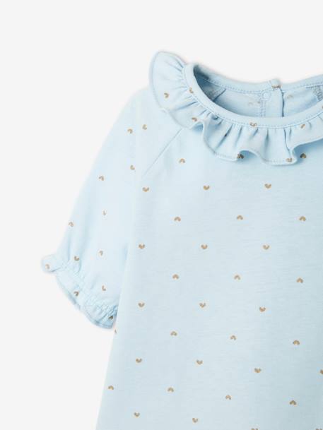 T-shirt à collerette bébé bleu imprimé+rose imprimé 2 - vertbaudet enfant 