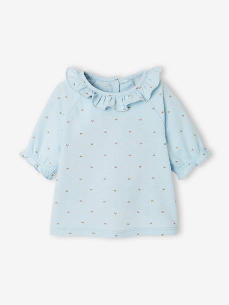 T-shirt à collerette bébé bleu imprimé 1 - vertbaudet enfant 