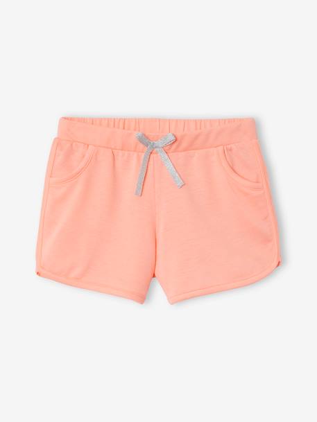 Short sport Basics fille en molleton marine foncé+rose+terracotta 5 - vertbaudet enfant 