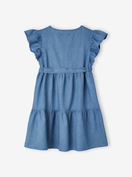 Robe en denim léger effet portefeuille fille stone 3 - vertbaudet enfant 