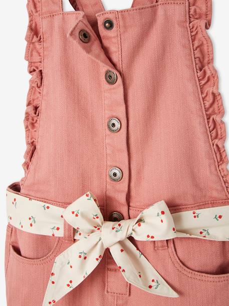 Salopette volantée fille ceinture imprimée cerises bois de rose 5 - vertbaudet enfant 