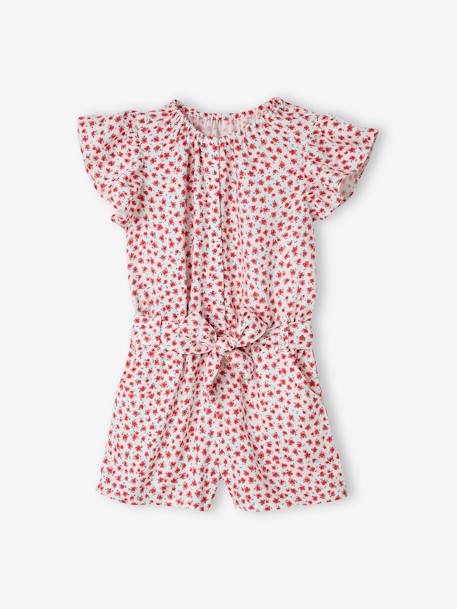 Combi-short fille beige imprimé fleurs roses+blanc imprimé+écru 4 - vertbaudet enfant 