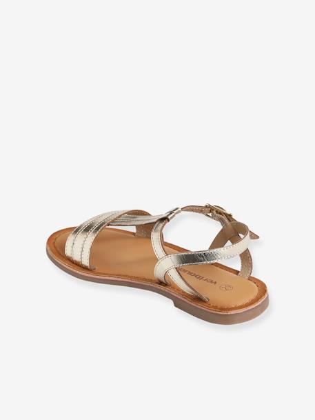 Sandales cuir fille Light gold 4 - vertbaudet enfant 