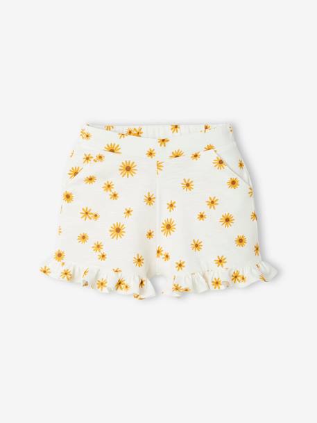 Ensemble T-shirt effet noué et short à volants fille corail+jaune d'or+vert d'eau 9 - vertbaudet enfant 