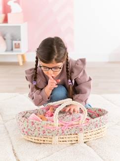 Jouet-Couffin tressé avec linge de lit - COROLLE