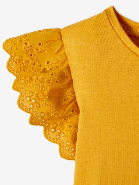 Ensemble T-shirt noué et pantalon fluide imprimé fille jaune d'or 5 - vertbaudet enfant 