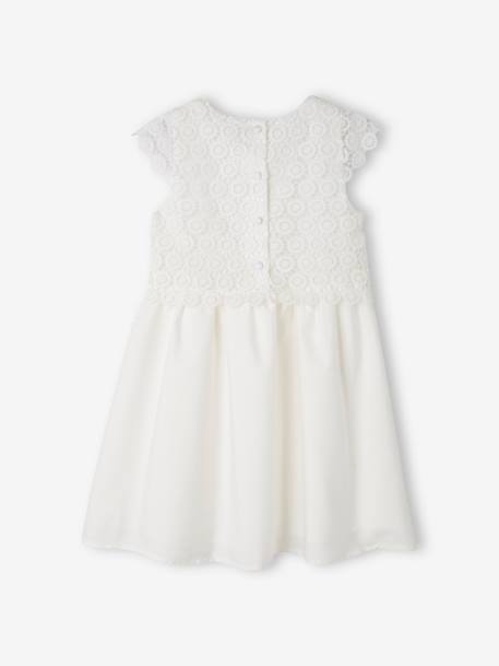 Robe de cérémonie effet 2 en 1 superposition en macramé fille ivoire+rose nude 3 - vertbaudet enfant 