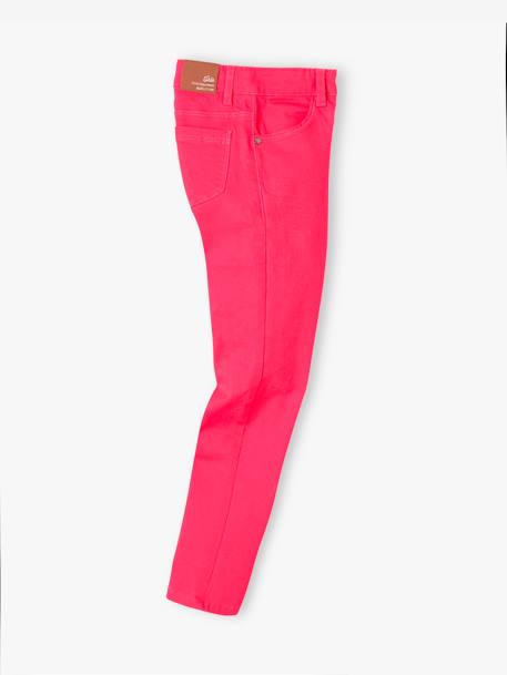 Pantalon slim fille Morphologik tour de hanches LARGE framboise+jaune+marine foncé+marron clair+rouge clair+vert 2 - vertbaudet enfant 