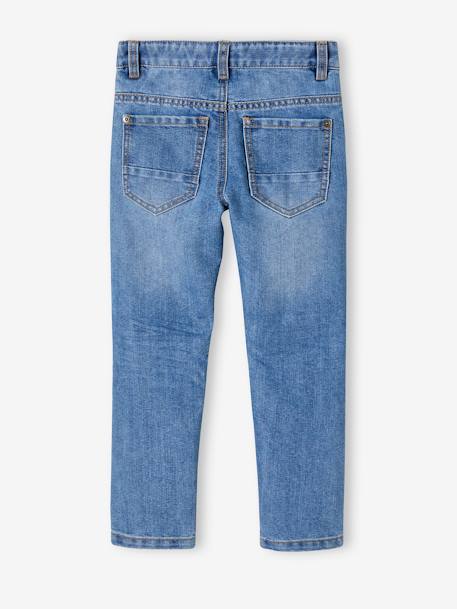 Jean droit MorphologiK indestructible 'waterless' FIN garçon denim brut+denim stone 8 - vertbaudet enfant 