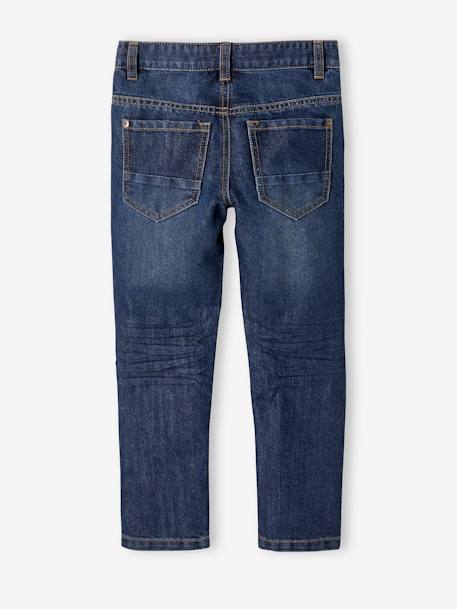 Jean droit MorphologiK indestructible 'waterless' FIN garçon denim brut+denim stone 2 - vertbaudet enfant 