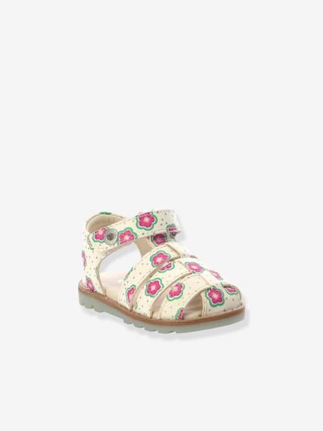 Sandales cuir bébé Nonosti Iconique Nonorally KICKERS® BLANC CASSE FLOWER+JAUNE FLOWER 1 - vertbaudet enfant 