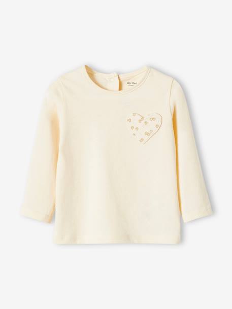 Bébé-T-shirt, sous-pull-T-shirt-T-shirt bébé fille poche coeur et fraises BASICS