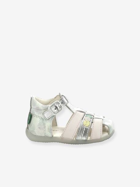 Sandales cuir bébé Bigfly-2 Iconique Biboo KICKERS® BLANC ROSE POIS MULTICO 2 - vertbaudet enfant 