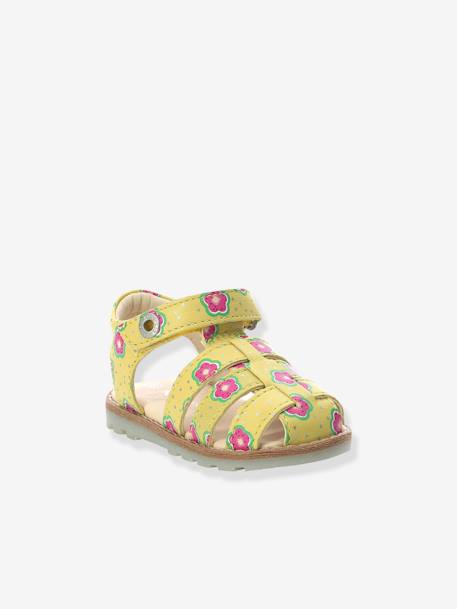 Sandales cuir bébé Nonosti Iconique Nonorally KICKERS® BLANC CASSE FLOWER+JAUNE FLOWER 7 - vertbaudet enfant 