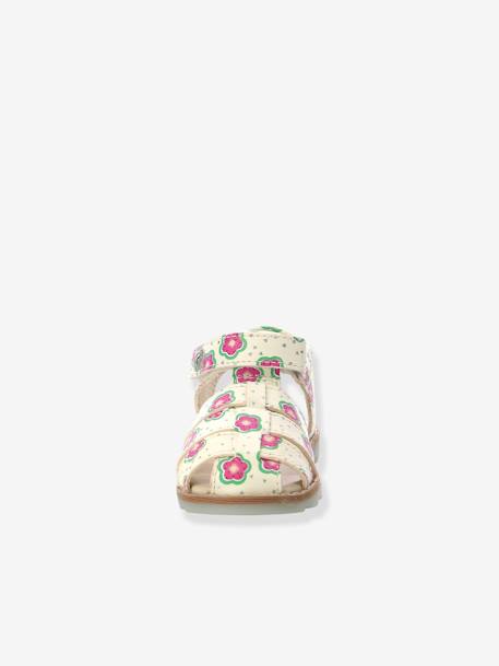 Sandales cuir bébé Nonosti Iconique Nonorally KICKERS® BLANC CASSE FLOWER+JAUNE FLOWER 6 - vertbaudet enfant 